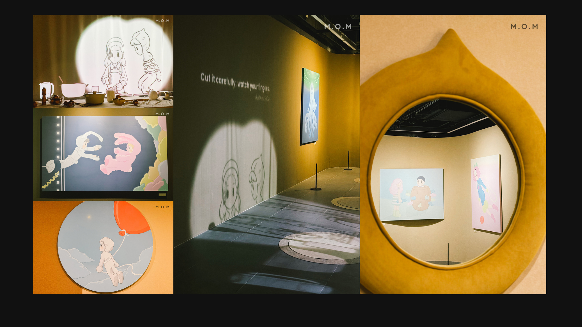 Tum Ulit exhibition — immersive installation with projection art and character paintings at River City Bangkok