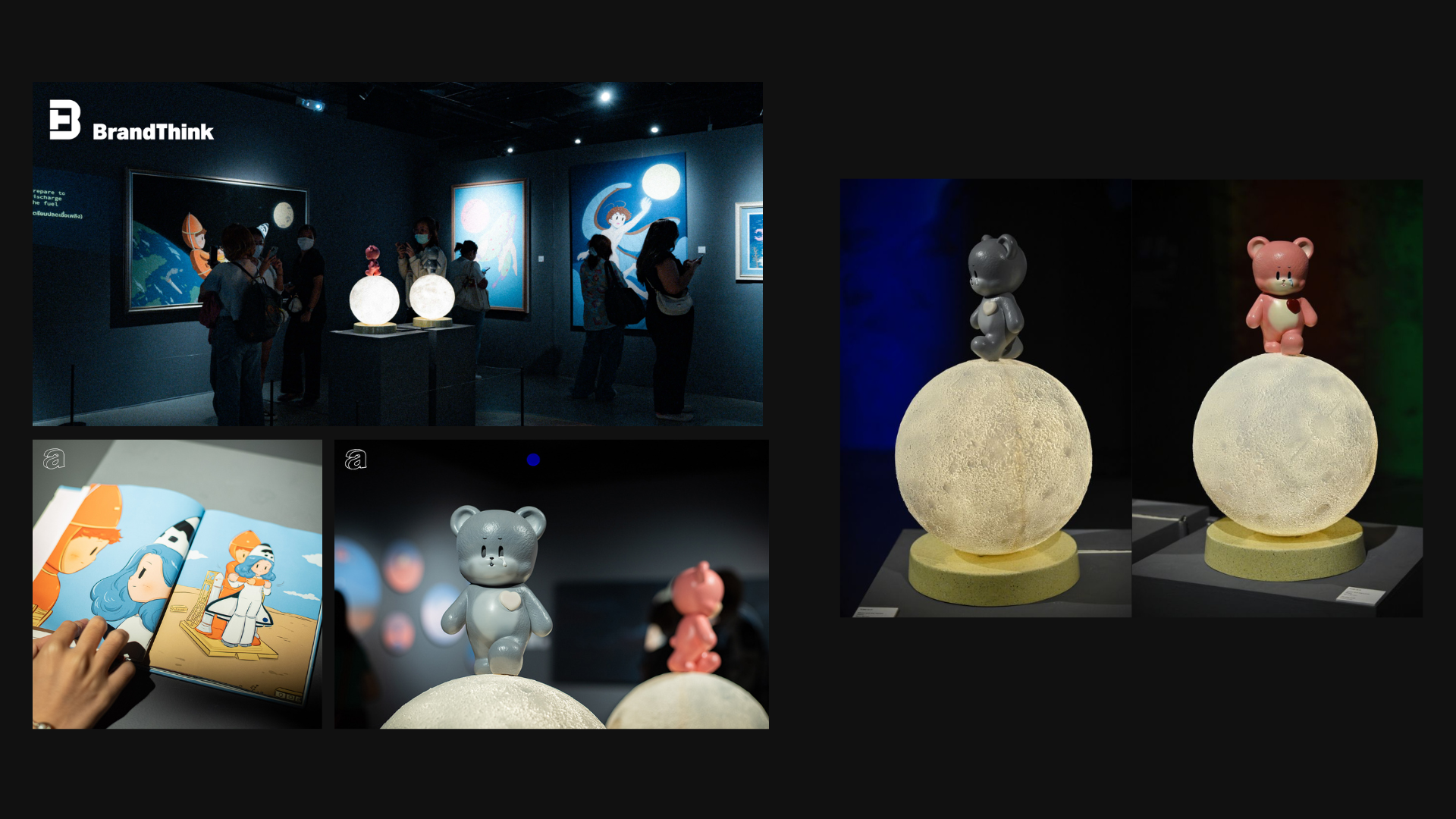 Tum Ulit exhibition — To the Moon and Never Back, featuring illuminated moon sculptures and published art book
